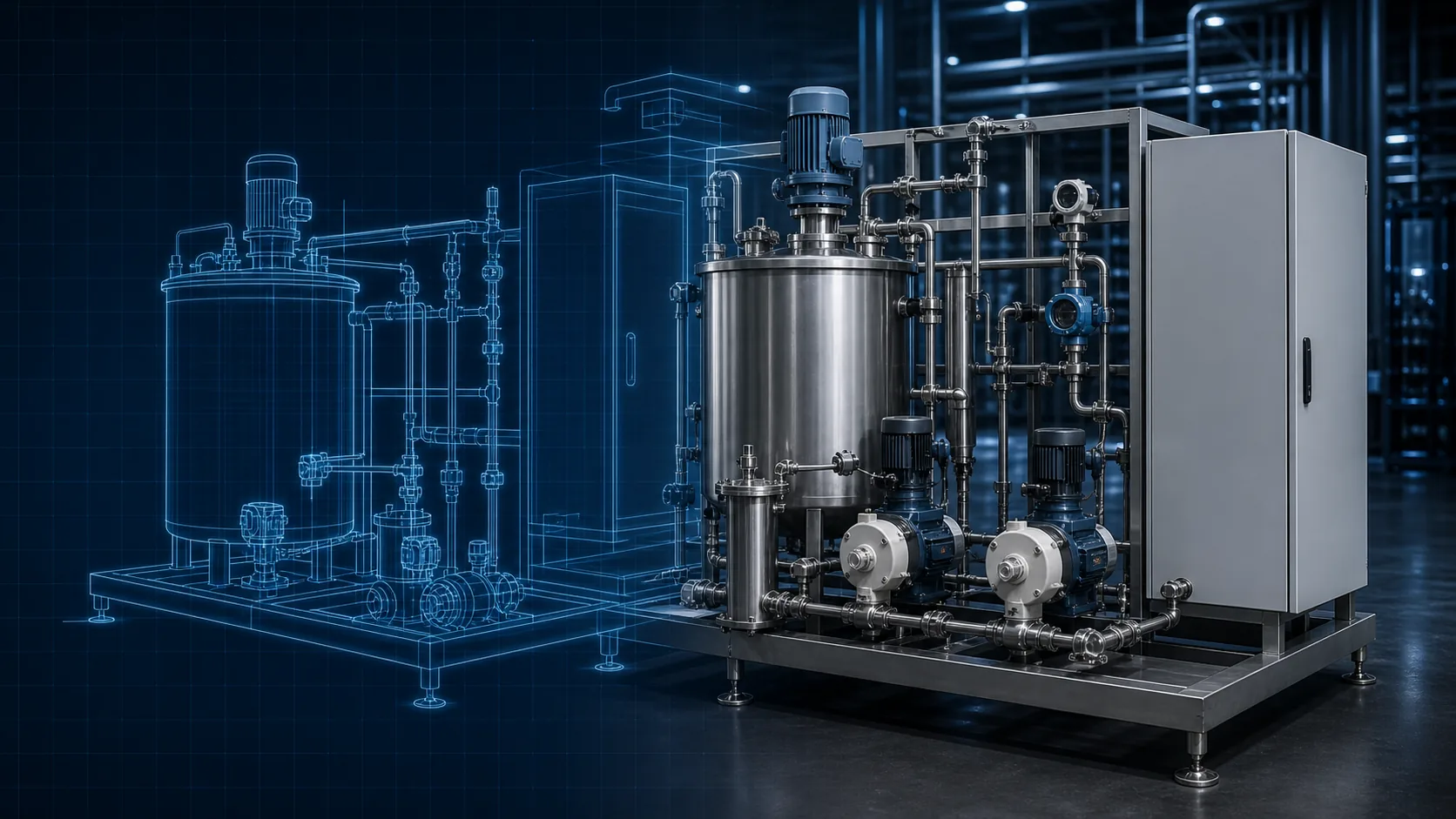 Chemical preparation and dosing skids