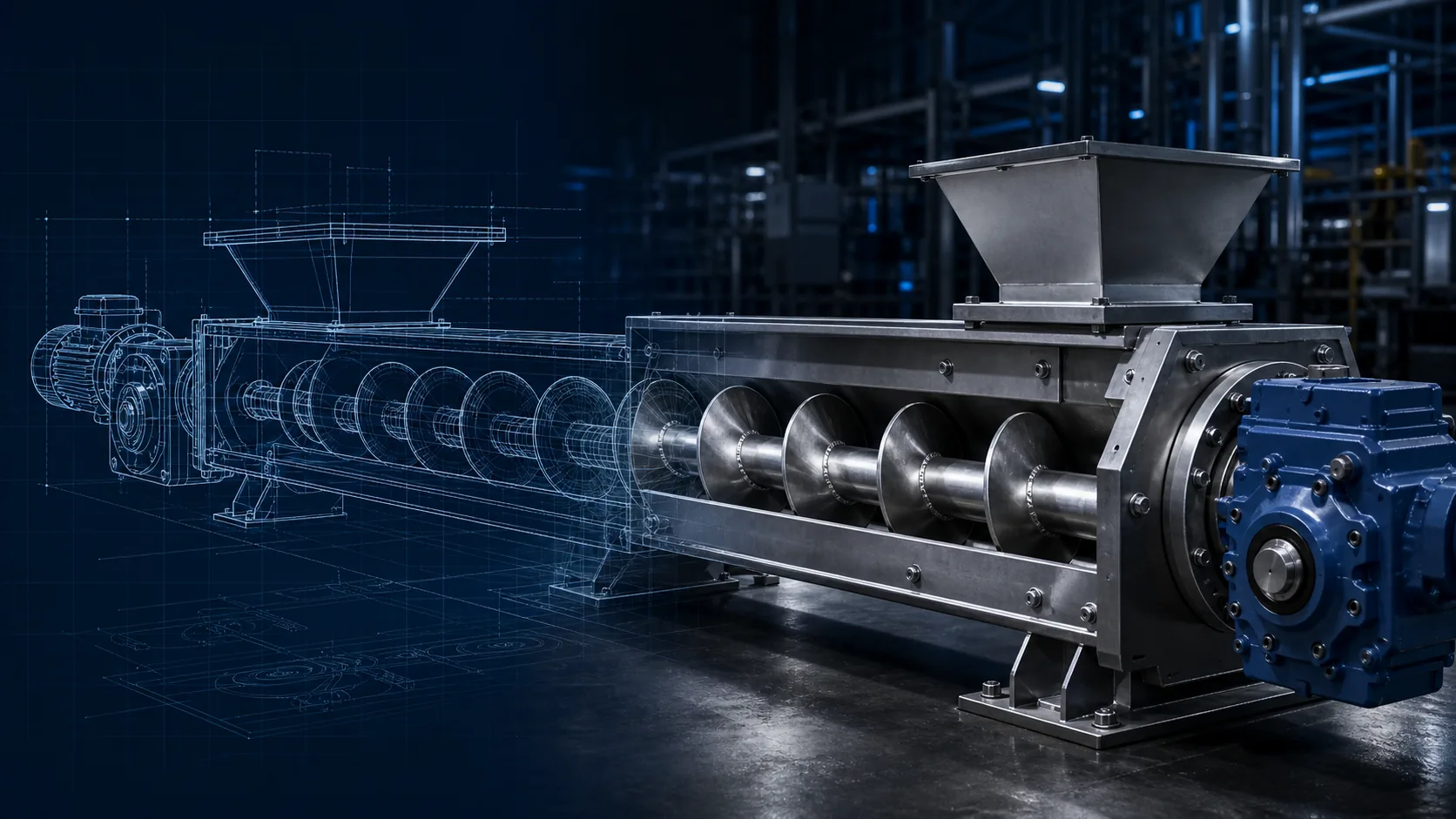Screw conveyors and transport equipment